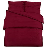 Shumee Bedding set 1+2 burgundy 200 × 200 cm microfiber, without print, pillows 65 × 65 cm - Bed Linen