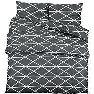 Shumee Bedding set 1+2 dark grey 240 × 220 cm cotton, patterns, pillows 60 × 70 cm - Bed Linen