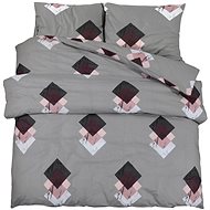 Shumee Bedding set 1+1 grey 140 × 200 cm cotton, patterns, pillow 60 × 70 cm - Bed Linen