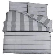 Shumee Bedding set 1+1 grey 140 × 200 cm cotton, stripes, pillow 50 × 75 cm - Bed Linen