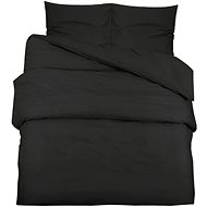 Shumee Bedding set 1+2 black 220 × 240 cm microfiber, without print, pillows 65 × 65 cm - Bed Linen