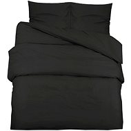 Shumee Bedding set 1+1 black 135 × 200 cm microfiber, without print, pillow 80 × 80 cm - Bed Linen