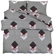 Shumee Bedding set 1+2 grey 200 × 200 cm cotton, patterns, pillows 60 × 70 cm - Bed Linen