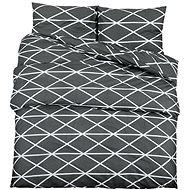 Shumee Bedding set 2+2 dark grey 135 × 200 cm cotton, patterns, pillows 80 × 80 cm - Bed Linen