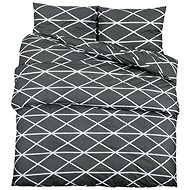 Shumee Bedding set 1+2 dark grey 200 × 200 cm cotton, patterns, pillows 80 × 80 cm - Bed Linen