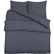Shumee Bedding set 1+2 anthracite 240 × 220 cm microfiber, pillows 60 × 70 cm - Bed Linen