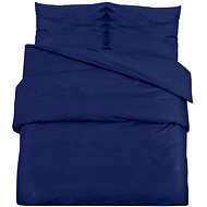 Shumee Bedding set 1+2 navy blue 200 × 200 cm microfiber, pillows 50 × 75 cm - Bed Linen