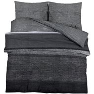 Shumee Bed linen set 1+2 dark grey 200 × 220 cm cotton, brindle, pillows 80 × 80 cm - Bed Linen