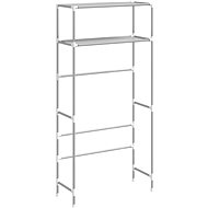 SHUMEE 2 tier storage rack above washing machine grey 69 × 28 × 143 cm iron - Shelving Unit