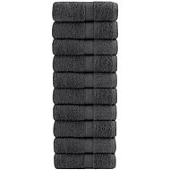 Shumee Premium hand towels 10 pcs anthracite 30 × 30 cm 600 g/m2 cotton - Towel Set