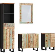 Shumee Bathroom furniture, 4 pieces, solid recycled wood - Bathroom Set