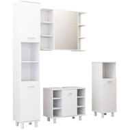 Shumee Bathroom furniture, 4 pieces, white, chipboard - Bathroom Set
