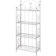 SHUMEE Kovový stojan na květiny s policemi - 61,5 × 33 × 153 cm - bílý - Flower Stand