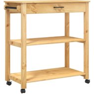 Shumee MONZA kitchen trolley, 84 × 40 × 90 cm, solid pine wood - Cart