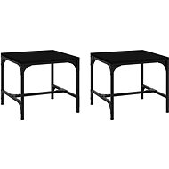 Folding tables 2 pcs black 40 × 40 × 35 cm - Side Table
