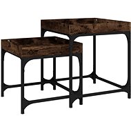 Storage tables 2 pcs smoked oak - Side Table
