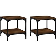 Storage tables 2 pcs brown oak 40 × 40 × 40 cm - Side Table