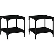 Folding tables 2 pcs black 40 × 40 × 40 cm - Side Table