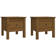 Folding tables 2 pcs honey brown 40 × 40 × 39 cm solid pine - Side Table