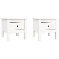 Folding tables 2 pcs white 40 × 40 × 39 cm solid pine - Side Table