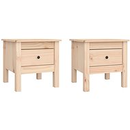 Folding tables 2 pcs 40 × 40 × 39 cm solid pine - Side Table