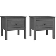 SHUMEE 2 pcs grey 50 × 50 × 49 cm solid pine - Side Table