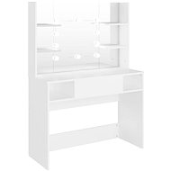 Shumee Cosmetic table with LED lights 100 × 40 × 135 cm MDF white - Dressing Table