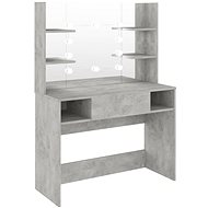 Shumee Cosmetic table with LED lights 100 × 40 × 135 cm MDF concrete grey - Dressing Table