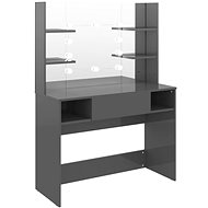 Shumee Cosmetic table with LED lights 100 × 40 × 135 cm MDF bright grey - Dressing Table