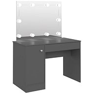 Shumee Cosmetic table with LED lights 110 × 55 × 145 cm MDF grey - Dressing Table