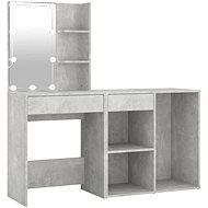 Shumee LED dressing table with cabinet concrete grey composite wood - Dressing Table