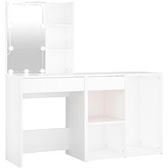Shumee LED dressing table with cabinet white composite wood - Dressing Table