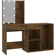 Shumee LED dressing table with cabinet smoked oak composite wood - Dressing Table