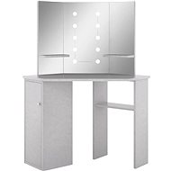Shumee Corner dressing table with LED concrete grey 111 × 54 × 141,5 cm - Dressing Table