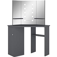 Shumee Corner dressing table with LED light grey 111 × 54 × 141,5 cm - Dressing Table
