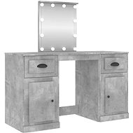 Shumee Dressing table with LED concrete grey 130 × 50 × 132,5 cm - Dressing Table