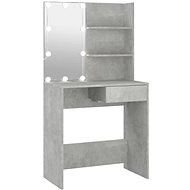 Shumee Dressing table with LED concrete grey 74,5 × 40 × 141 cm - Dressing Table