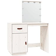 Shumee Dressing table with LED white 95 × 50 × 133,5 cm solid pine - Dressing Table
