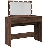 Shumee Dressing table with LED brown oak 100 × 40 × 120 cm - Dressing Table