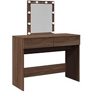 Shumee Dressing table with LED brown oak 100 × 40 × 130 cm - Dressing Table