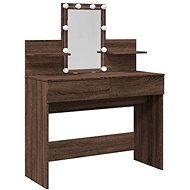 Shumee Dressing table with LED brown oak 100 × 40 × 130 cm, 848205 - Dressing Table