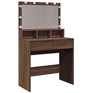 Shumee Dressing table with LED brown oak 80 × 41 × 134,5 cm - Dressing Table