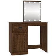 Shumee Dressing table with LED brown oak 90 × 50 × 132,5 cm composite - Dressing Table
