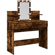 Shumee Dressing Table with LED Smoke Oak 100 × 40 × 130 cm - Dressing Table