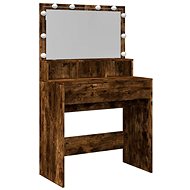 Shumee Dressing Table with LED Smoked Oak 80 × 41 × 134,5 cm - Dressing Table