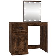 Shumee Dressing Table with LED Smoked Oak 90 × 50 × 132,5 cm composite - Dressing Table