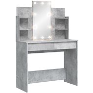 Shumee Dressing table with LED lighting concrete grey 96 × 40 × 142 cm - Dressing Table