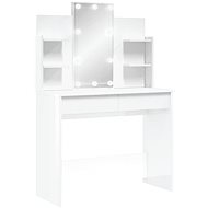 Shumee Dressing table with LED lighting white high gloss 96 × 40 × 142 cm - Dressing Table