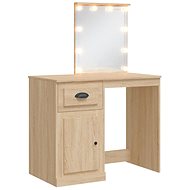 Shumee Dressing table with LED lighting oak sonoma 90 × 42 × 132,5 cm - Dressing Table