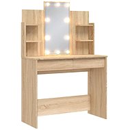 Shumee Dressing table with LED lighting oak sonoma 96 × 40 × 142 cm - Dressing Table